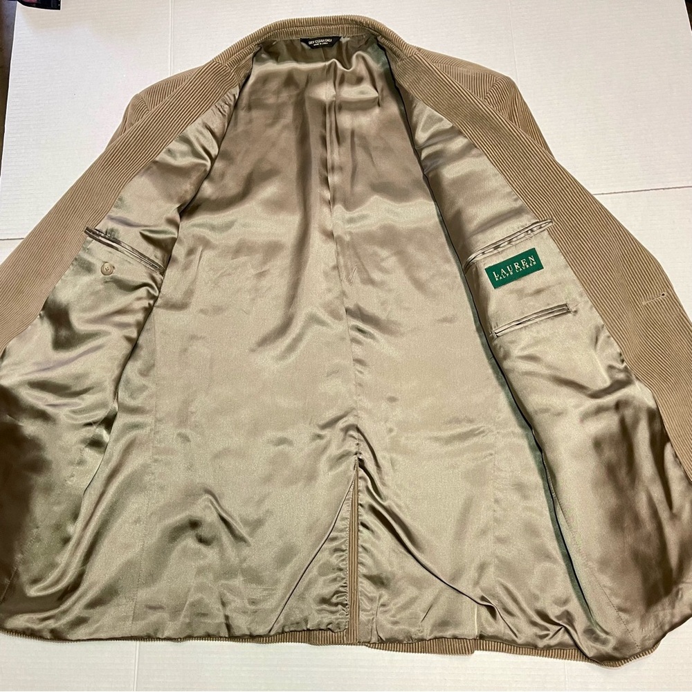 Lauren Ralph Lauren Blazer Size 44L Brown Corduroy 100% Cotton Jacket - Picture 8 of 11